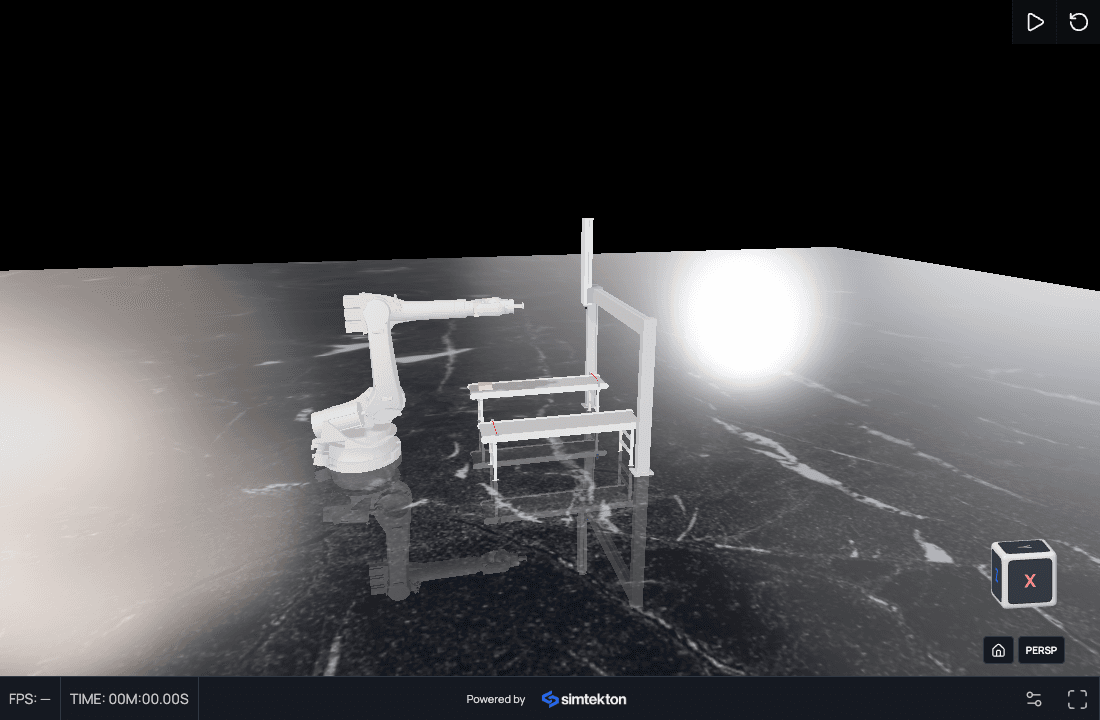 Robot, gantry & conveyors in the Simtekton viewer